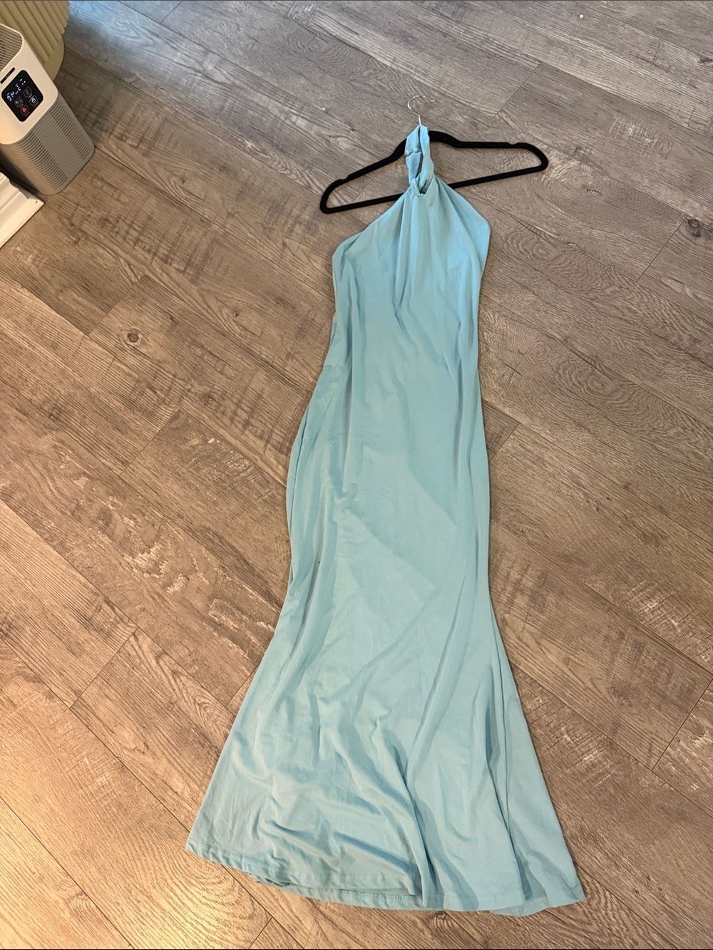 Light Blue One-Shoulder Evening Dress